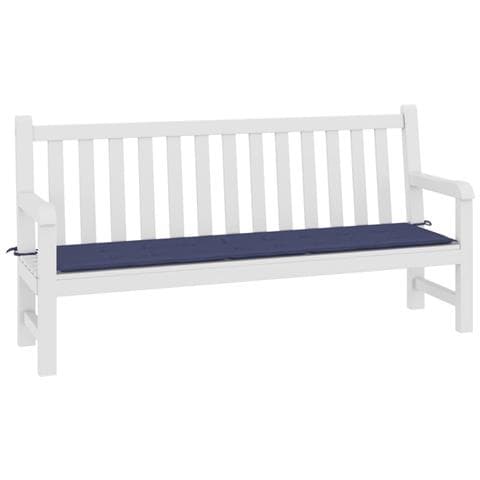 Cuscino Panca Da Giardino Blu Marino 200x50x3 Cm Tessuto Oxford - Foto 3