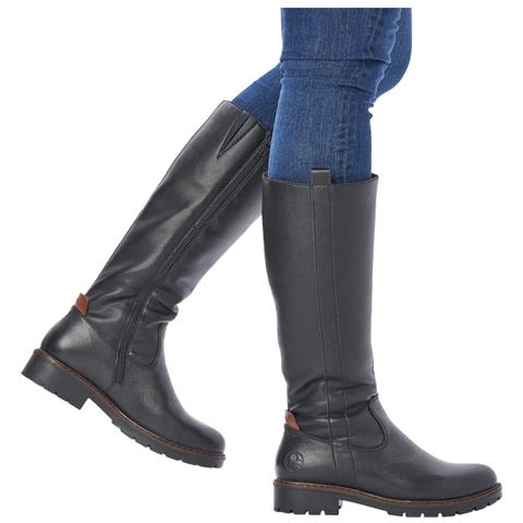 Black Casual Closed Ladies' Boots Stivali Pelle Sintetica Scarpe Donna Nero Eu 38, Y9155-00 - Foto 2