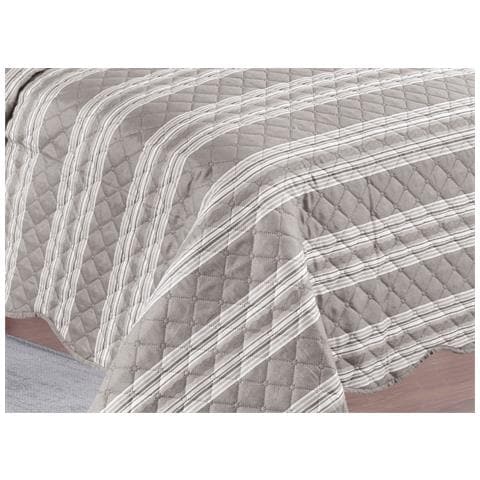 Copriletto Trapuntato Quilt Estivo Piumino 100gr Mq Disegno Pinsonic Infinity 1 Piazza E Mezza Tortora - Foto 2
