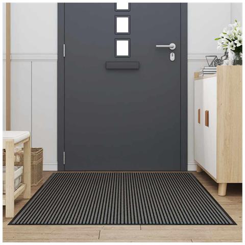 Zerbino A Strisce Nere E Grigie 115x200 Cm - Foto 2