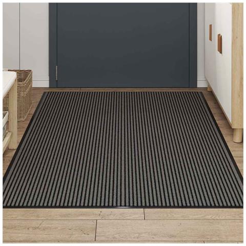 Zerbino A Strisce Nere E Grigie 115x200 Cm - Foto 3