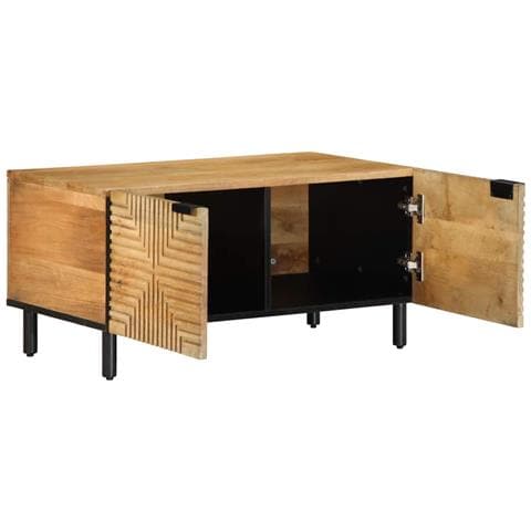 Tavolino Da Salotto Marrone 80x50x40 Cm Legno Massello Di Mango - Foto 3