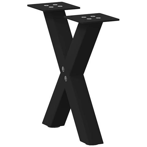 Gambe Tavolino Da Caffè A X 2 Pz Nero 37x(30-31) Cm In Acciaio - Foto 1