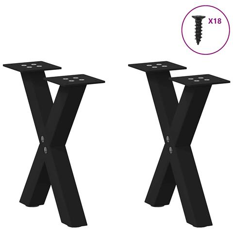 Gambe Tavolino Da Caffè A X 2 Pz Nero 37x(30-31) Cm In Acciaio - Foto 3