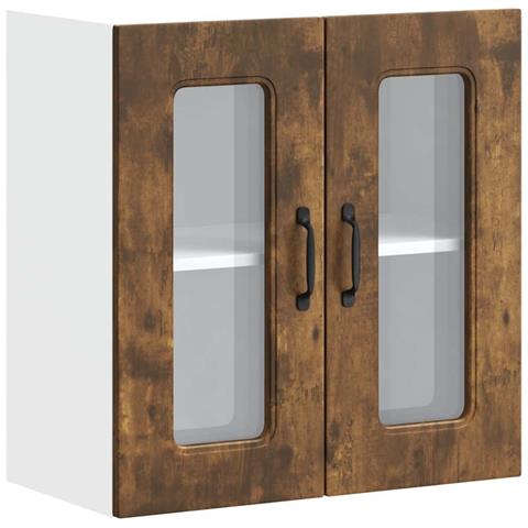 Pensile Da Cucina Con Porta In Vetro Kalmar Rovere Fumo - Foto 2