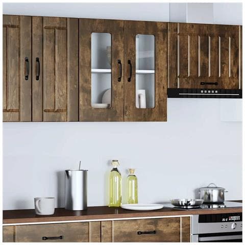 Pensile Da Cucina Con Porta In Vetro Kalmar Rovere Fumo - Foto 3