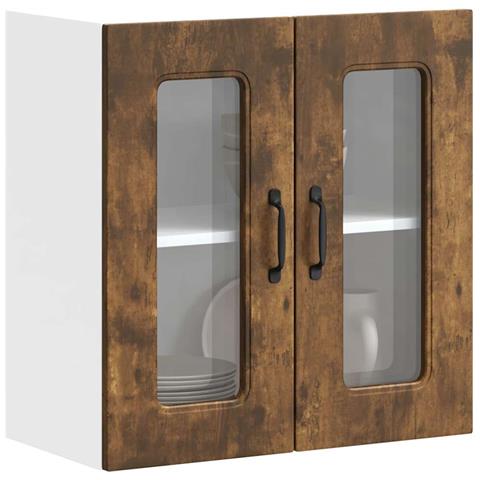 Pensile Da Cucina Con Porta In Vetro Kalmar Rovere Fumo - Foto 1