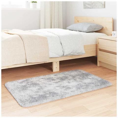 Tappeto Shaggy A Pelo Lungo Navarra Grigio Chiaro 60x100 Cm - Foto 3