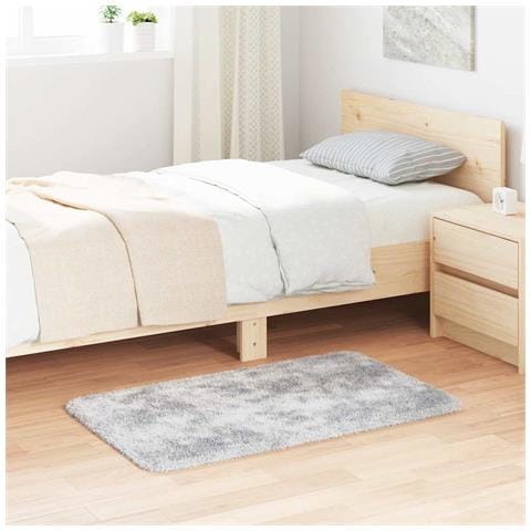 Tappeto Shaggy A Pelo Lungo Navarra Grigio Chiaro 60x100 Cm - Foto 1