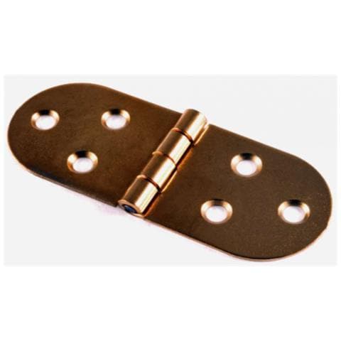 2 Pezzi - Cerniere A Biscotto Con Fermo In Ottone Bronzato Con Viti 80x30mm - Foto 1