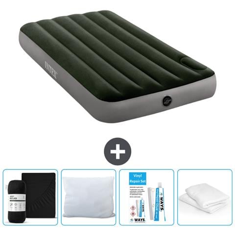 Set Materassino Gonfiabile - 191x99x25 Cm - Verde - Include Accessori Coordinati - Foto 1