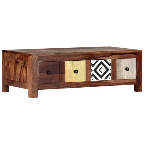 Lusso Casadino -  Tavolino Da Salotto 90x50x30 Cm In Legno Massello Di Acacia - Foto 2