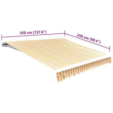 Lusso Casadino -  Tendone Parasole In Tela Arancione E Bianco 350x250 Cm - Foto 5