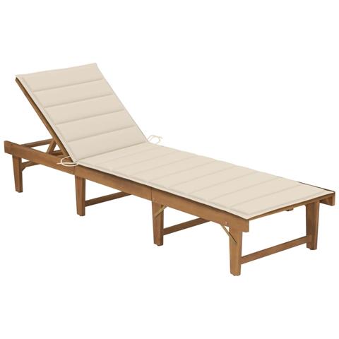 Lusso Casadino -  Lettino Prendisole Pieghevole Con Cuscino In Massello Di Acacia - Foto 2