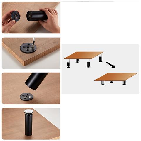 Confezione Da 4 Piastre Di Montaggio Per Gambe Del Tavolo  25 Centimetri H - Foto 6