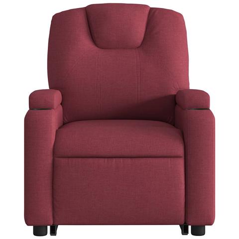 Poltrona Alzapersona Massaggio Reclinabile Rosso Vino Tessuto - Foto 9