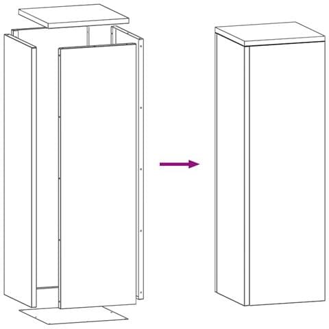 Supporti per Piante da Esterno Pillar 2 pcs Verde Oliva 24x24x75 cm Acciaio - Foto 9