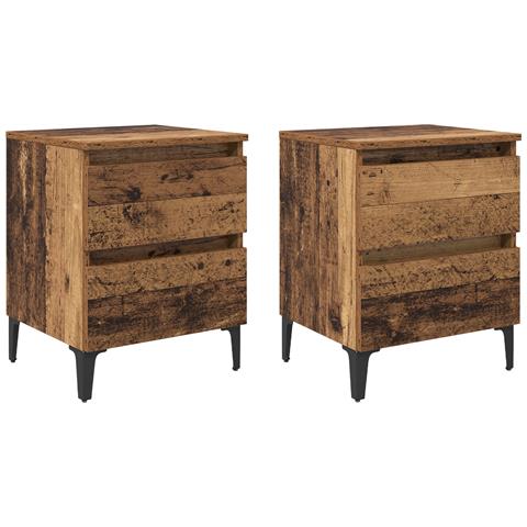 Comodini 2 pz Legno Vecchio 40x35x50 cm Legno ingegnerizzato - Foto 1