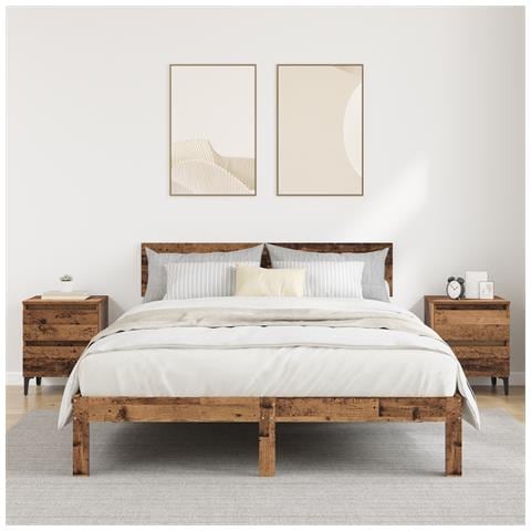 Comodini 2 pz Legno Vecchio 40x35x50 cm Legno ingegnerizzato - Foto 2