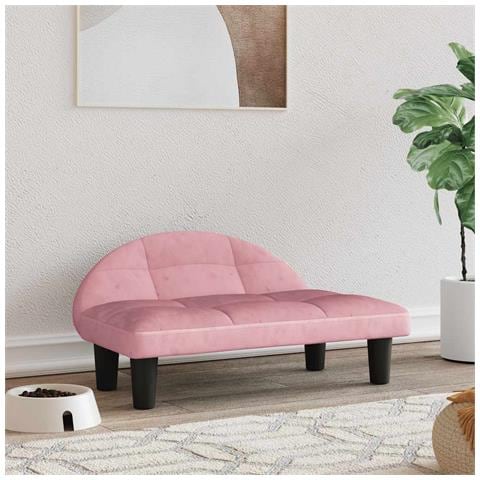 Lettino per Cani Rosa 70x52x30 cm in Velluto - Foto 2