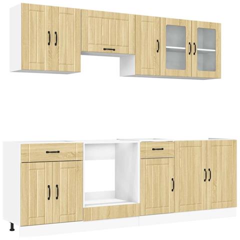 Set Mobili da Cucina 8 pz Kalmar Rovere Sonoma in Truciolato - Foto 1