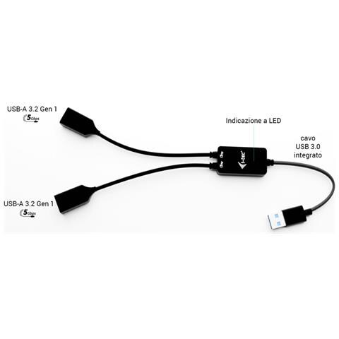 USB-A Cable HUB 2 port (2x USB-A) - Foto 2