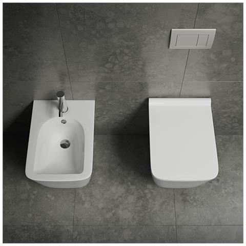 Sanitari Sospesi Wc, Bidet, Copriwater Soft-close Libeccio Bianco - Foto 2