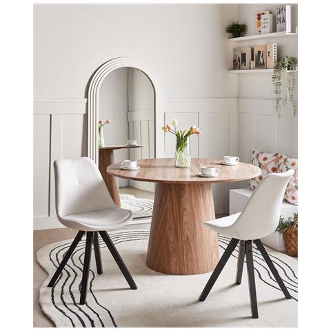 Set Di 2 Sedie Da Pranzo Hedley Tessuto Beige Chiaro - Foto 1