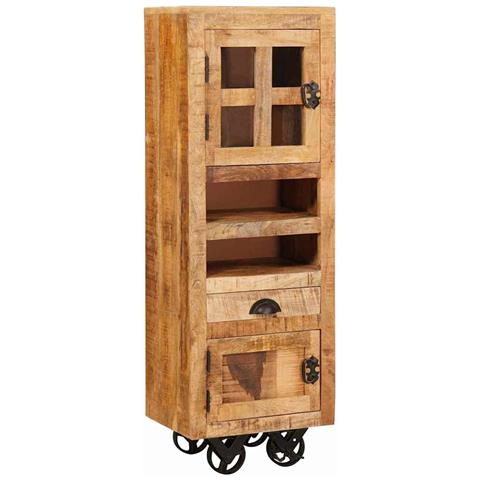 Credenza Marrone 40 x 30 x 120.5 cm legno massello di mango - Foto 1