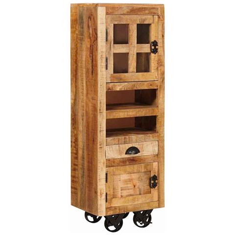 Credenza Marrone 40 x 30 x 120.5 cm legno massello di mango - Foto 2