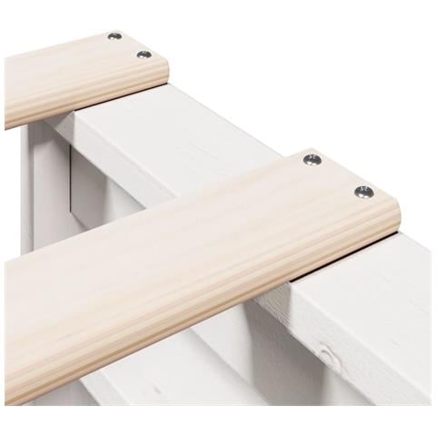 Letto Libreria senza Materasso Bianca 90x200 cm Legno di Pino - Foto 9