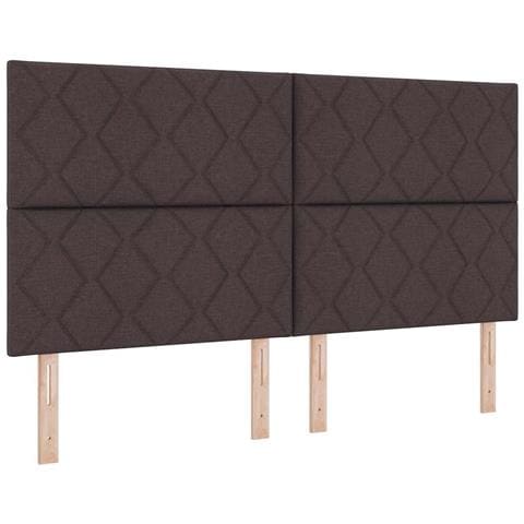 Letto a molle con materasso Marrone scuro 180 x 200 cm Tessuto - Foto 1