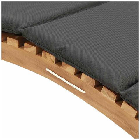 Lettino da sole con cuscino Grigio scuro 188 x 55 x 59 cm - Foto 9