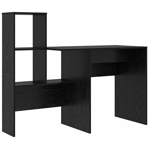 Scrivania Rovere nero 131.5 x 50 x 106.5 cm Legno multistrato - Foto 1