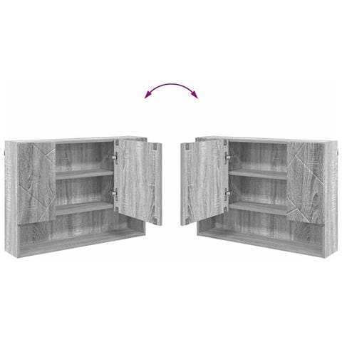 Set di mobili per il bagno con cassetto 2 pcs Grigio sonoma - Foto 9