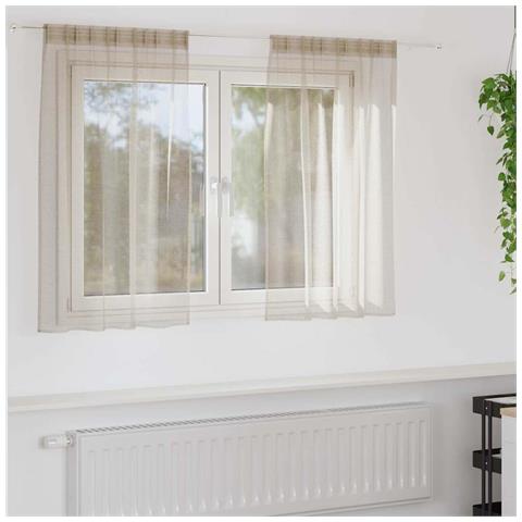 Tende con tende 2 pcs Sabbia 140x140cm Poliestere - Foto 2