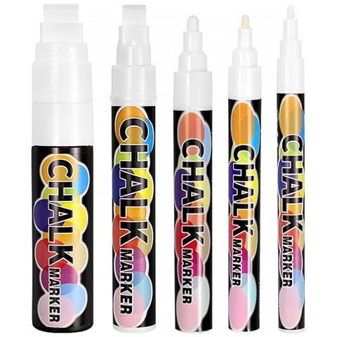 Set Di 5 Pennarelli A Gesso Liquido Multicolore Per Vetro, Lavagne Bianche E Lavagne - Foto 1