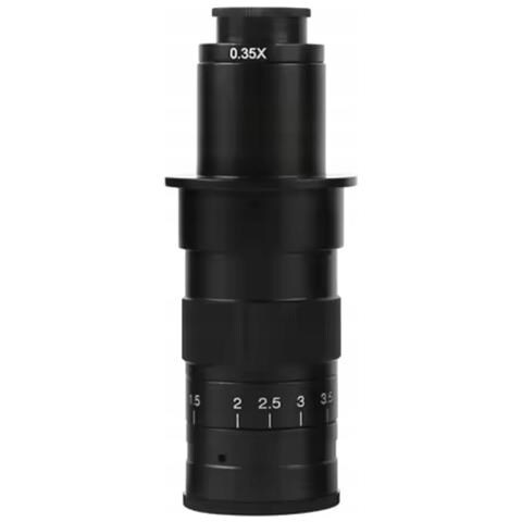 Obiettivo Microscopio C-mount Prozoom 0.35x-3.5x - Ingrandimento Fino A 120x | Distanza Lavoro 90-180mm | Struttura In Metallo - Foto 1