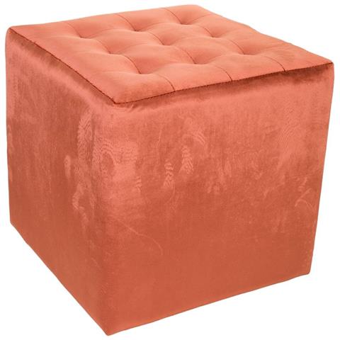 Sgabello Imbottito Arancione 40x40x38h - Foto 1