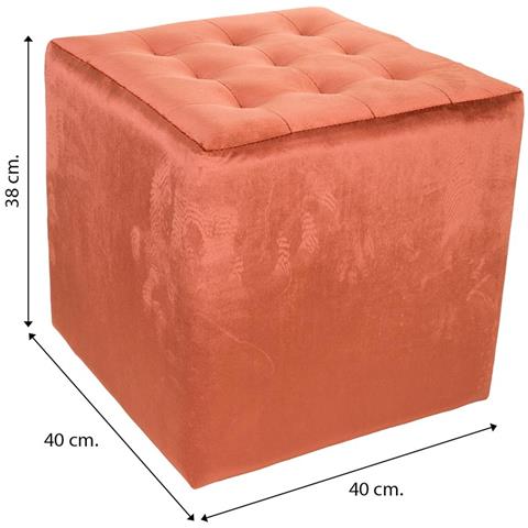 Sgabello Imbottito Arancione 40x40x38h - Foto 5
