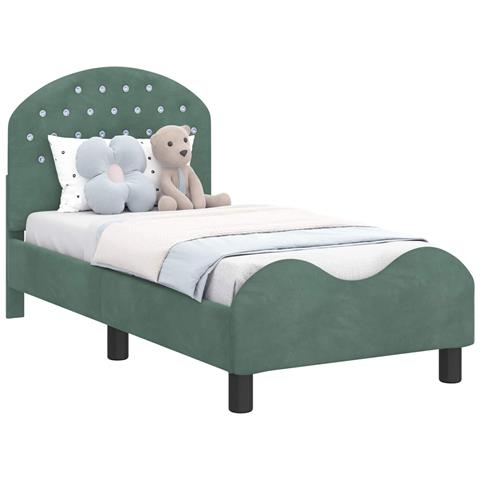 Struttura letto per bambini con testata Verde Mare 70 x 140 cm - Foto 1