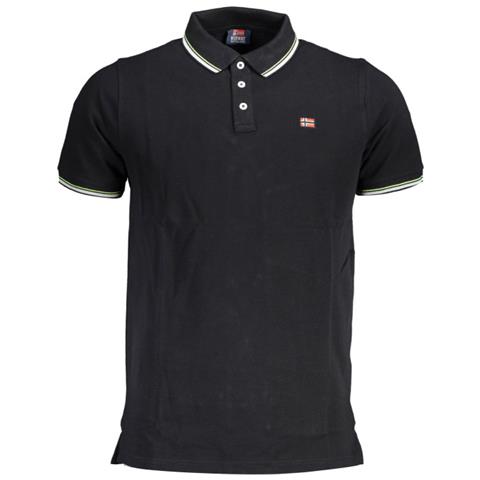 POLO DA UOMO A MANICHE CORTE NORVEGIA 1963 NERO - Colore: Nero, Taglia: L - Foto 1