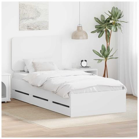 Struttura del letto Bianco 100 x 200 cm Legno Ingegnerizzato - Foto 2