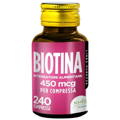Biotina 450 mcg 240 Compresse - Vitamina B7 ad Alto Dosaggio - Capelli, Pelle e Unghie - Foto 1