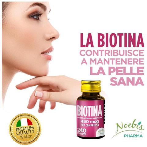 Biotina 450 mcg 240 Compresse - Vitamina B7 ad Alto Dosaggio - Capelli, Pelle e Unghie - Foto 5