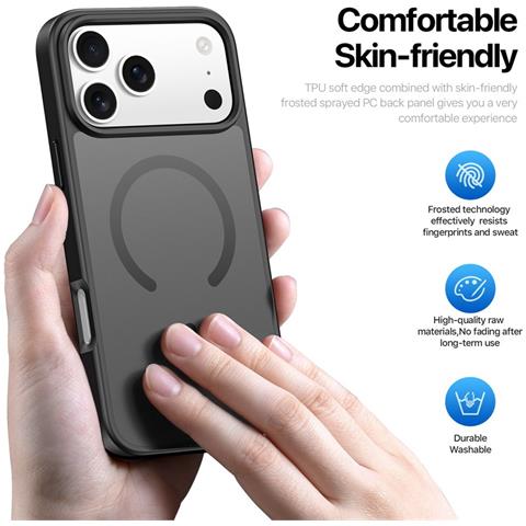 Cover per iPhone 17 Pro Max - TPU+PC, Nero, MagSafe - Foto 4
