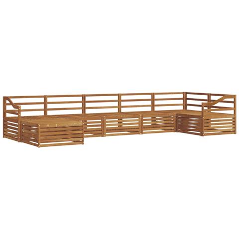 Set divani 7 pcs Naturale Legno di Acacia Massello - Foto 1
