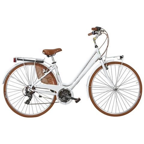 Bici Donna Telaio Alluminio Linea Vintage Misura 28 Bicicletta Cambio 21v City Bike Vintage Completa Accessori Dettagli Marroni - 44 Bianco - Foto 1