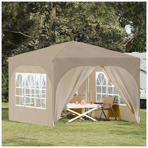 Tenda per feste a pop-up 290 x 290 x 245 cm Crema - Foto 2