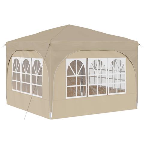 Tenda per feste a pop-up 290 x 290 x 245 cm Crema - Foto 9